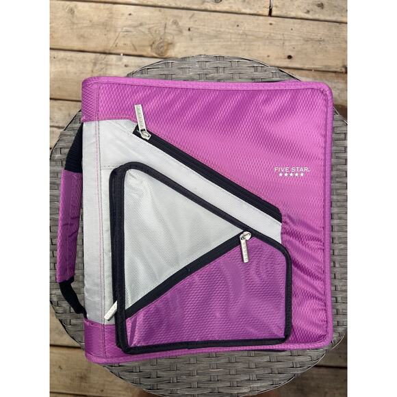Mead Five Star 3 Ring Trapper Keeper Binder Pink/Black/gray Zipper NICE - Picture 1 of 3